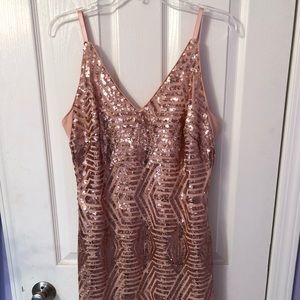 Light peach/rose gold sequin dress